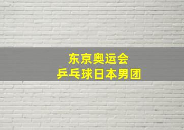 东京奥运会 乒乓球日本男团